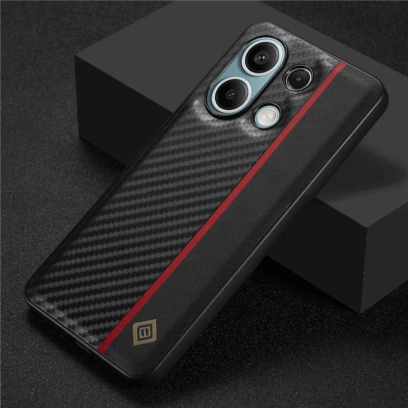 Custodia per telefono in pelle ultrasottile in fibra di carbonio per Xiaomi Redmi Note 13 Pro 4G 5G Cover posteriore per Redmi Note 13 Custodia per telefono antiurto