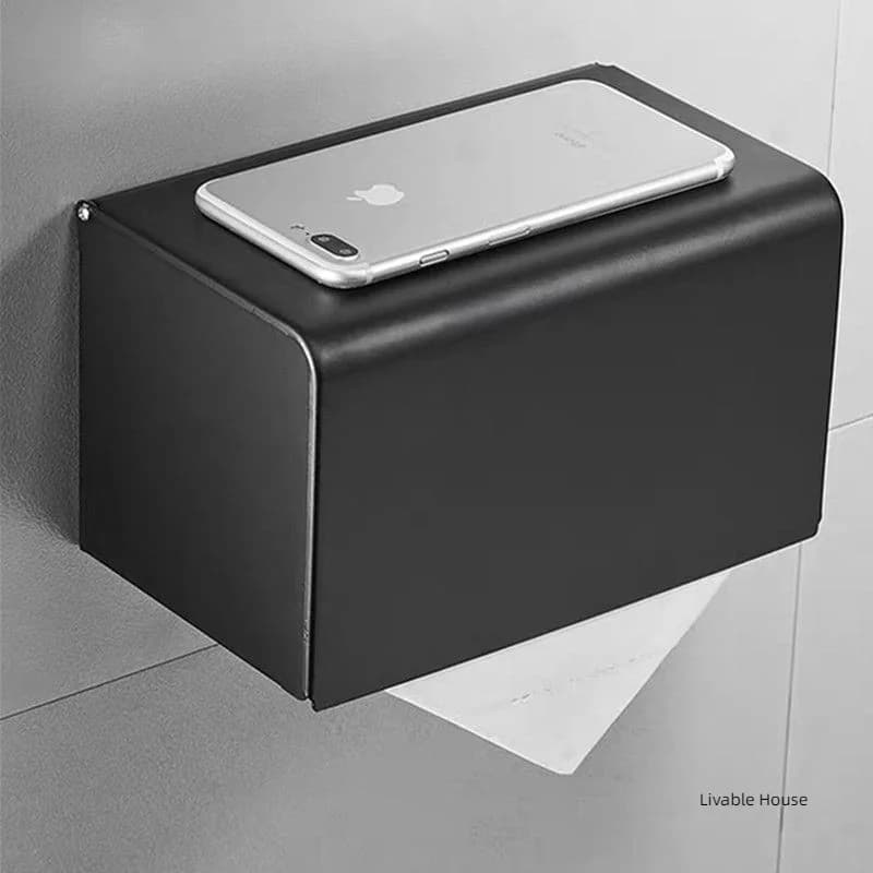 Portarotolo da Bagno in Acciaio Inox Dorato, Porta Rotolo di Carta Igienica Impermeabile, Porta Asciugamani, Contenitore per Fazzoletti, Organizer per Accessori Bagno