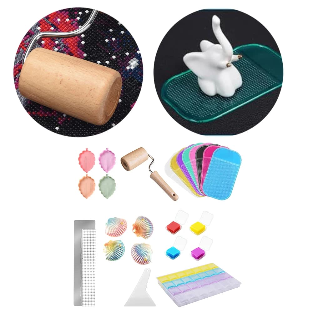 Set di Strumenti per Pittura Diamante 5D, Accessori per Pittura con Strass, Righello per Pittura Diamante, Righello a Rete in Acciaio Inossidabile per Diamanti