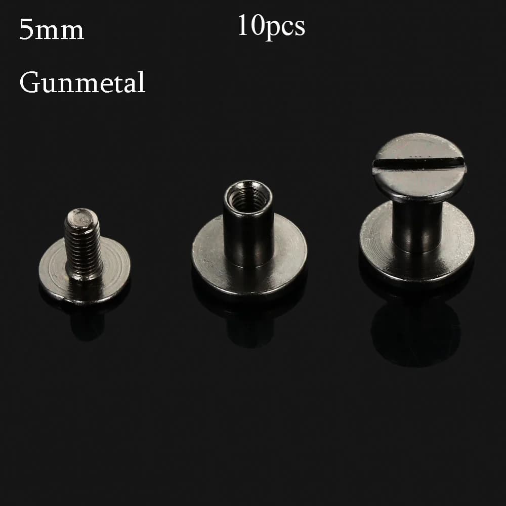 10 pcs 5/6.5/8mm Luggage Craft Cloth Button Brass Nail Round Head Screws Solid Nail Bolt Strap Rivets Screw Leather Craft