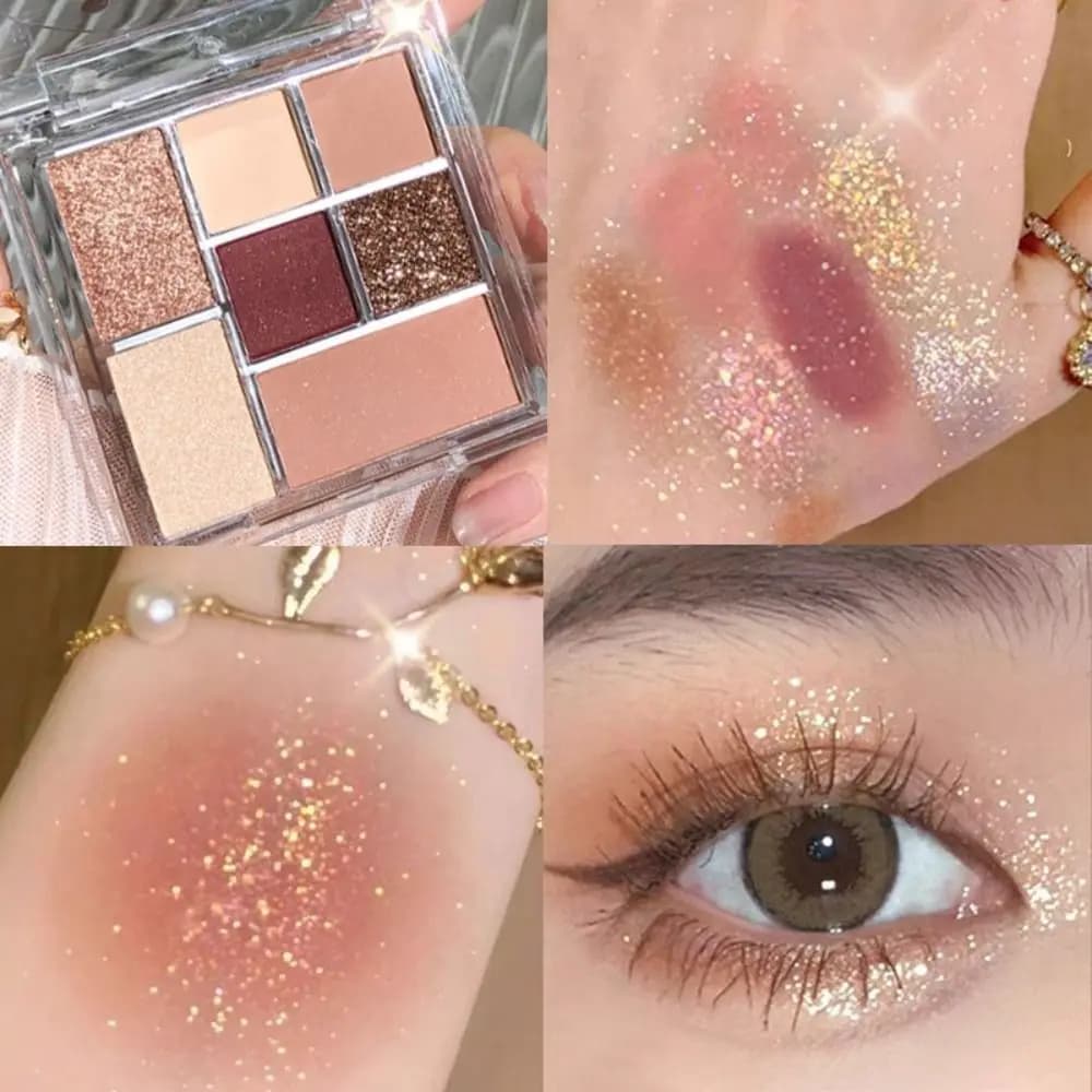 Palette di Trucco 7 Colori, Ombretto Opaco a Lunga Durata Impermeabile, Effetto Illuminante Naturale, Ombretto Cristallino per Palcoscenico
