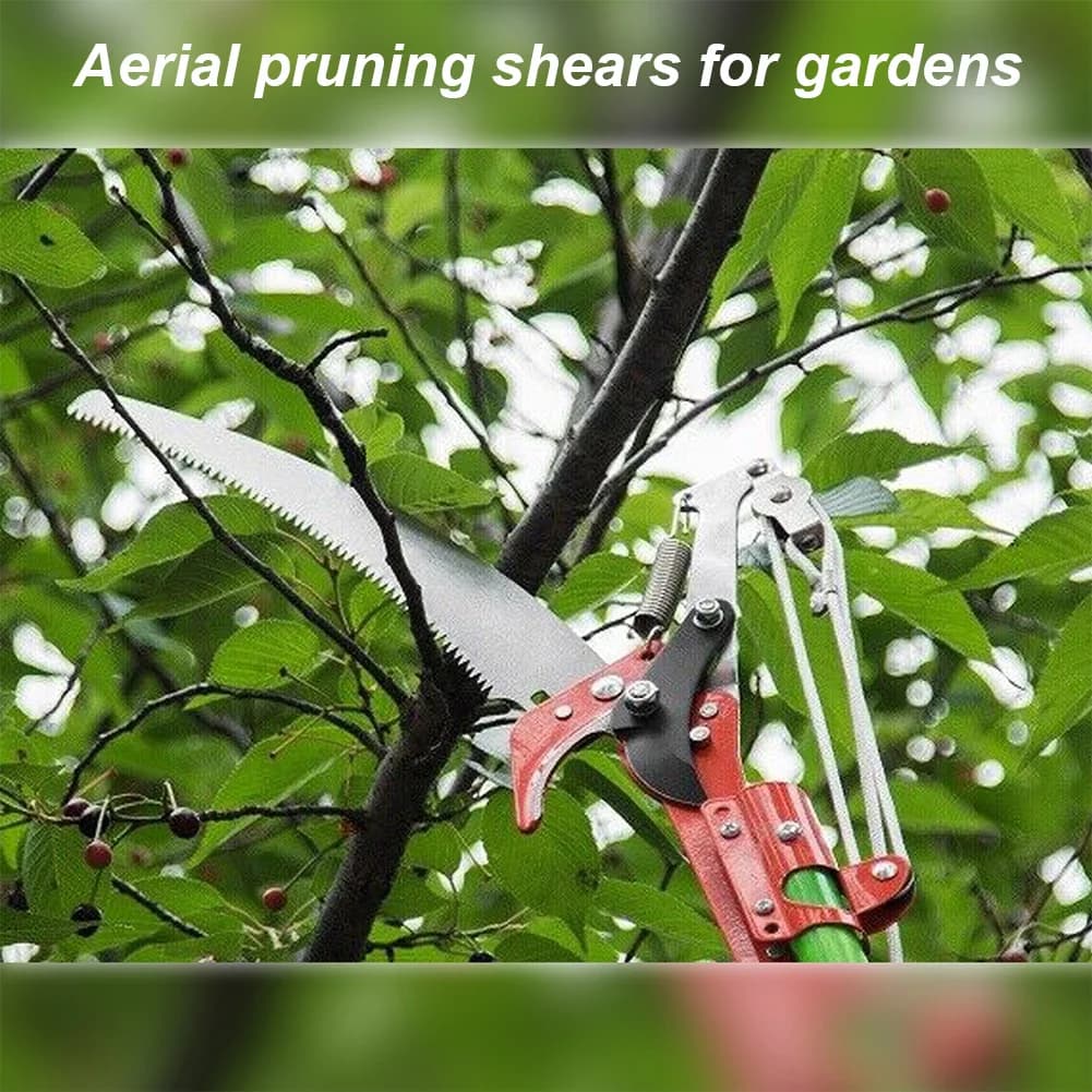 Forbici da potatura a tre pulegge senza asta per altezze elevate, cesoie da giardino, sega per rami, attrezzo per la potatura del giardino
