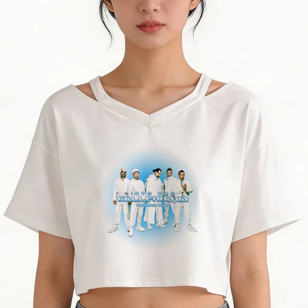Backstreet Boys cropped top women baddie graphic y2k alternative scene tshirt jojifuku kawaii gothic emo party