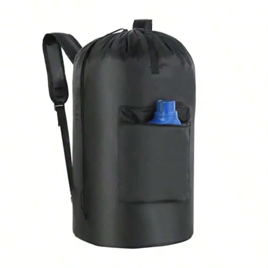 Large 100L Heavy Duty Travel Laundry Bags Hamper Bag With Adjustable Shoulder Straps Pocket Drawstring Closure Drying Do Not