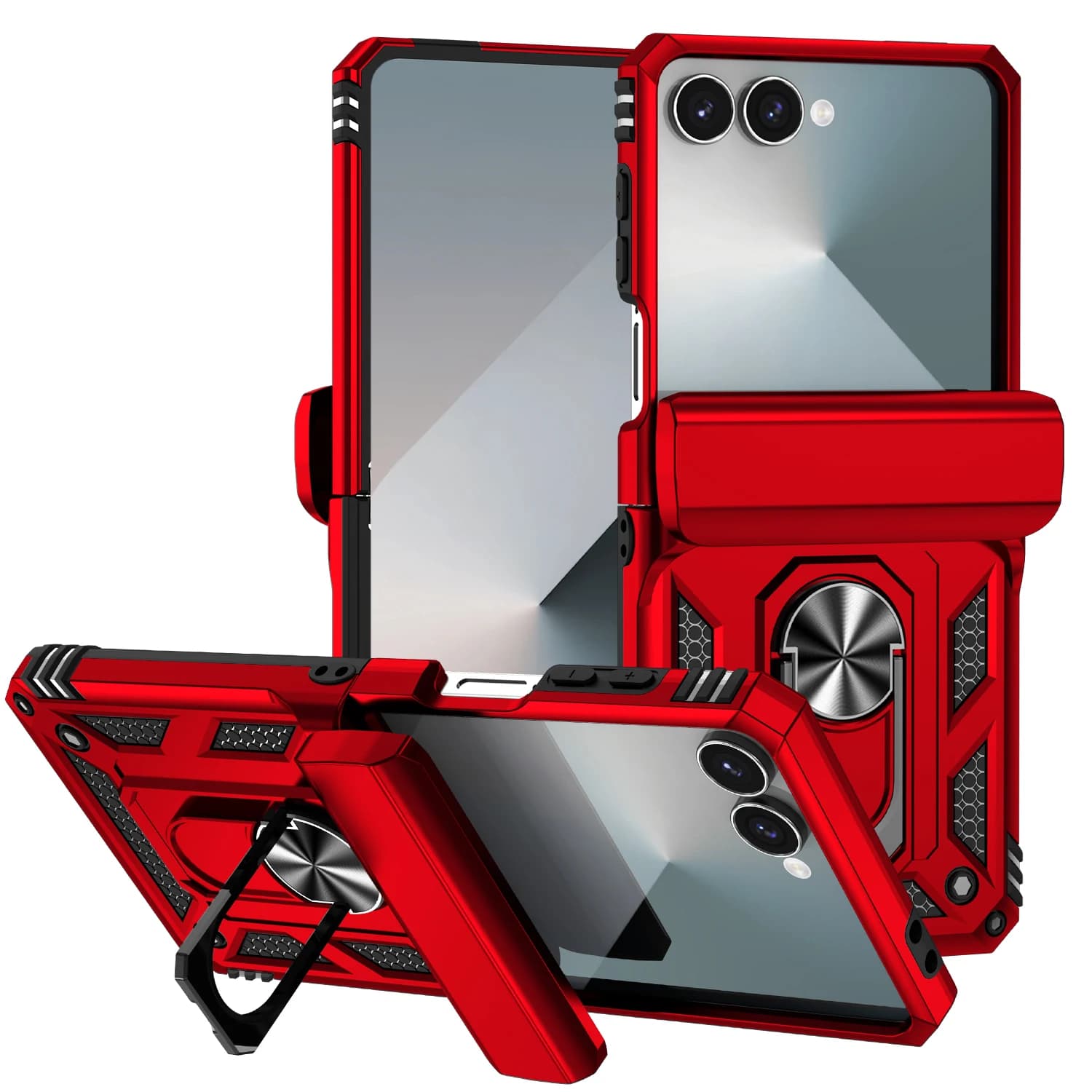 Per Samsung Z Flip 7 Custodia con staffa per auto Anello magnetico Cover per telefono per Samsung Galaxy Z Flip 7 Flip7 zflip7 Custodie antiurto Funda