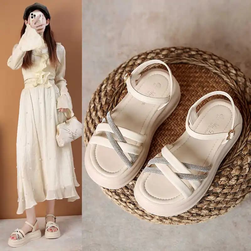 Sandali Estivi con Cinturini e Punta Rotonda per Donna, Scarpe Blu da Tennis, Sneakers Sportive, Mocassini Trendy