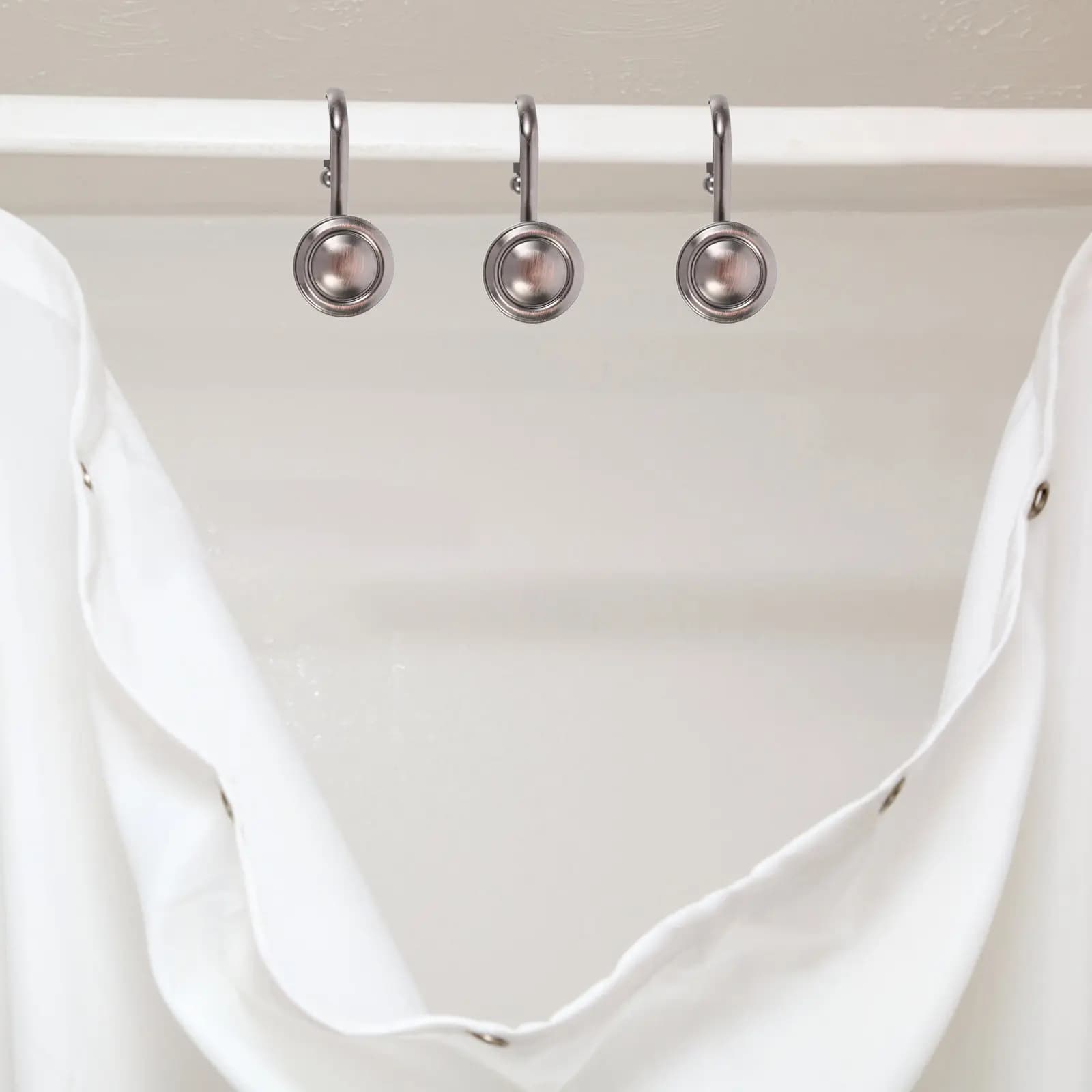 12 Ganci Decorativi per Tende da Doccia, Ganci in Lega per Fissaggio Tende, Accessori per il Bagno