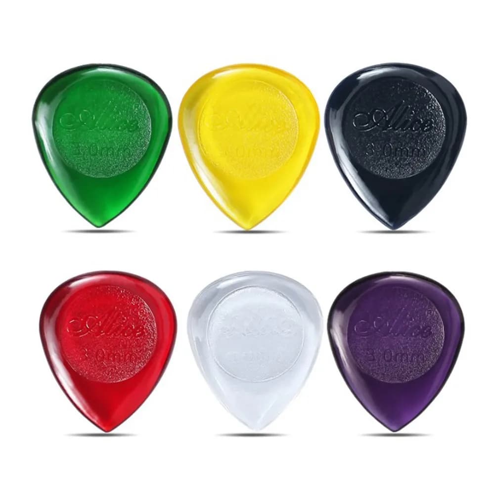 3 Pezzi Alice Plettri Durevoli Trasparenti per Basso Elettrico, Forma a Goccia, Spessore 1.0 2.0 3.0 mm, Uno di Ciascuno