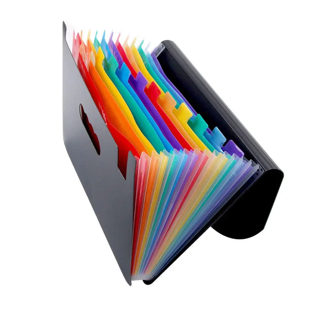 Portable File Folder 12 Layer Multi-Function Document Organizer Lightweight School Office Supplies for Daily Use Student