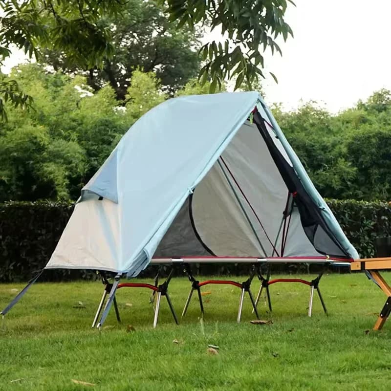 Tenda da campeggio esterna fuori terra Tenda singola portatile Tenda da pesca pieghevole con zanzariera in lega di alluminio