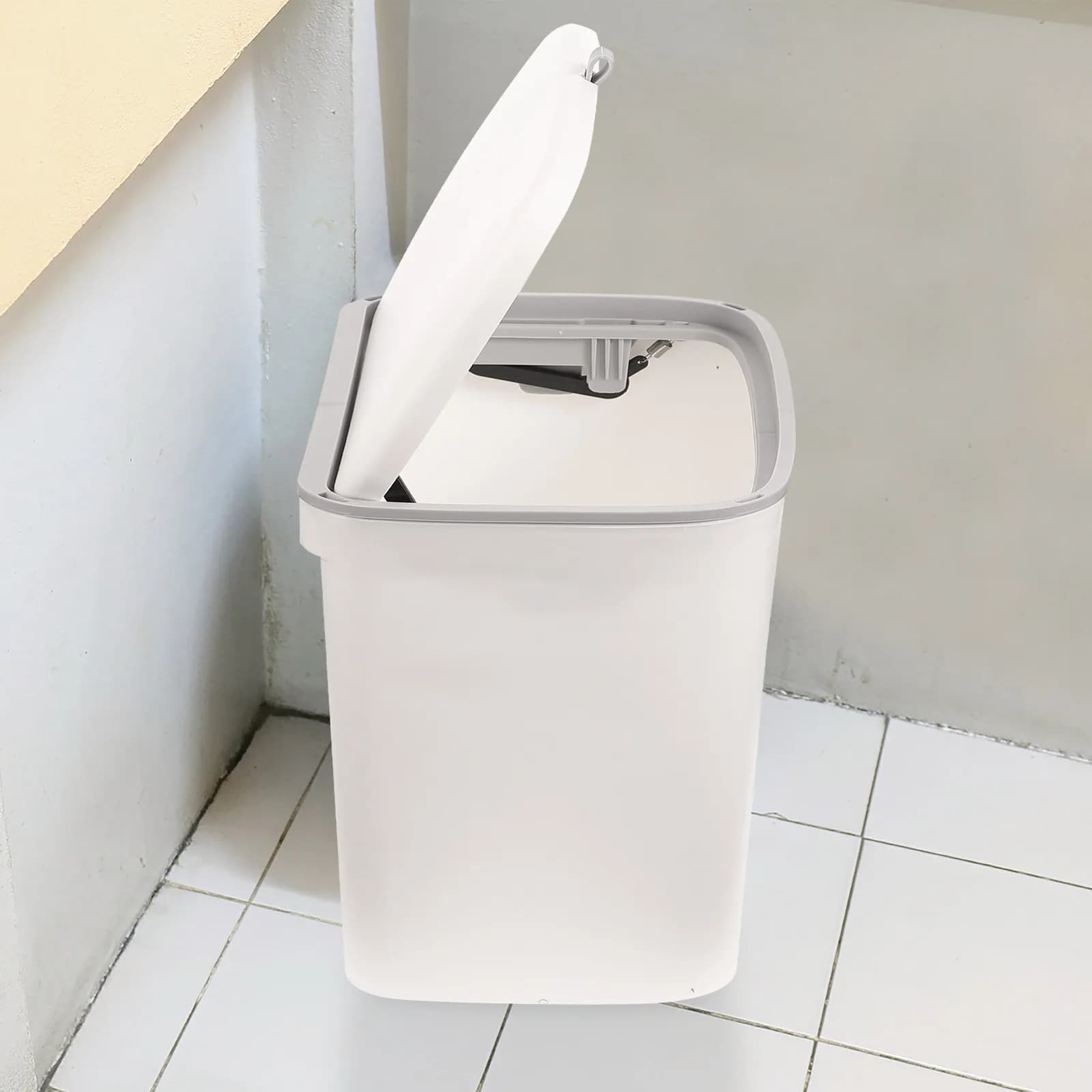 Piccolo Cestino per Rifiuti con Coperchio, Contenitore da Parete, Bidone Portatile da Cucina, Design Moderno