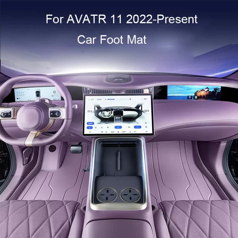 Tappetino Antiscivolo in Pelle Nappa Personalizzato per Auto, Protezione Piedi per AVATR 11 2022-Presente, Accessorio Lussuoso Impermeabile per Pavimento Auto