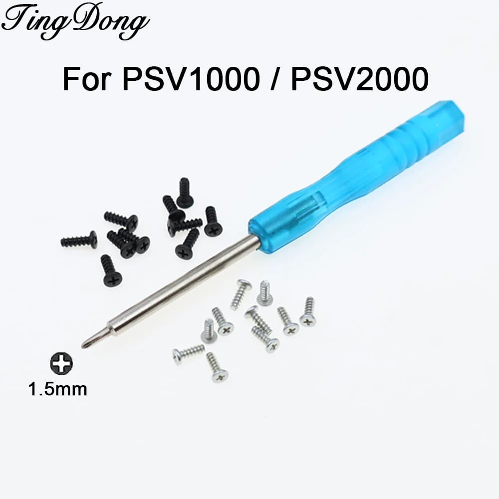 10-30 pezzi di viti a testa Philips nere/argento per fissaggio scocca e scheda madre per console di gioco PSV1000/PSV2000 con strumento
