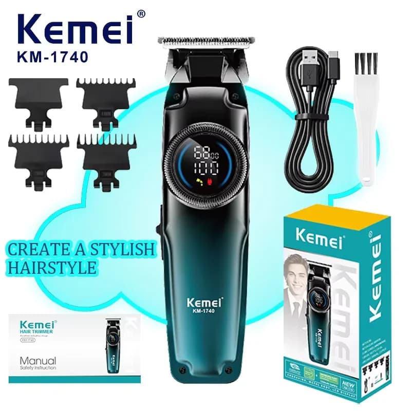 Kemei Tagliacapelli Professionale Senza Fili per Barbiere, Trimmer Ricaricabile, Strumento per Taglio Capelli, Macchina per Tagliare i Capelli da Uomo