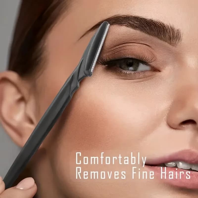 Stainless Steel Eyebrow Razors, Multipurpose Face Hair Clips with Protective Cap for Men and Women, Shaving Exfoliating Tool
