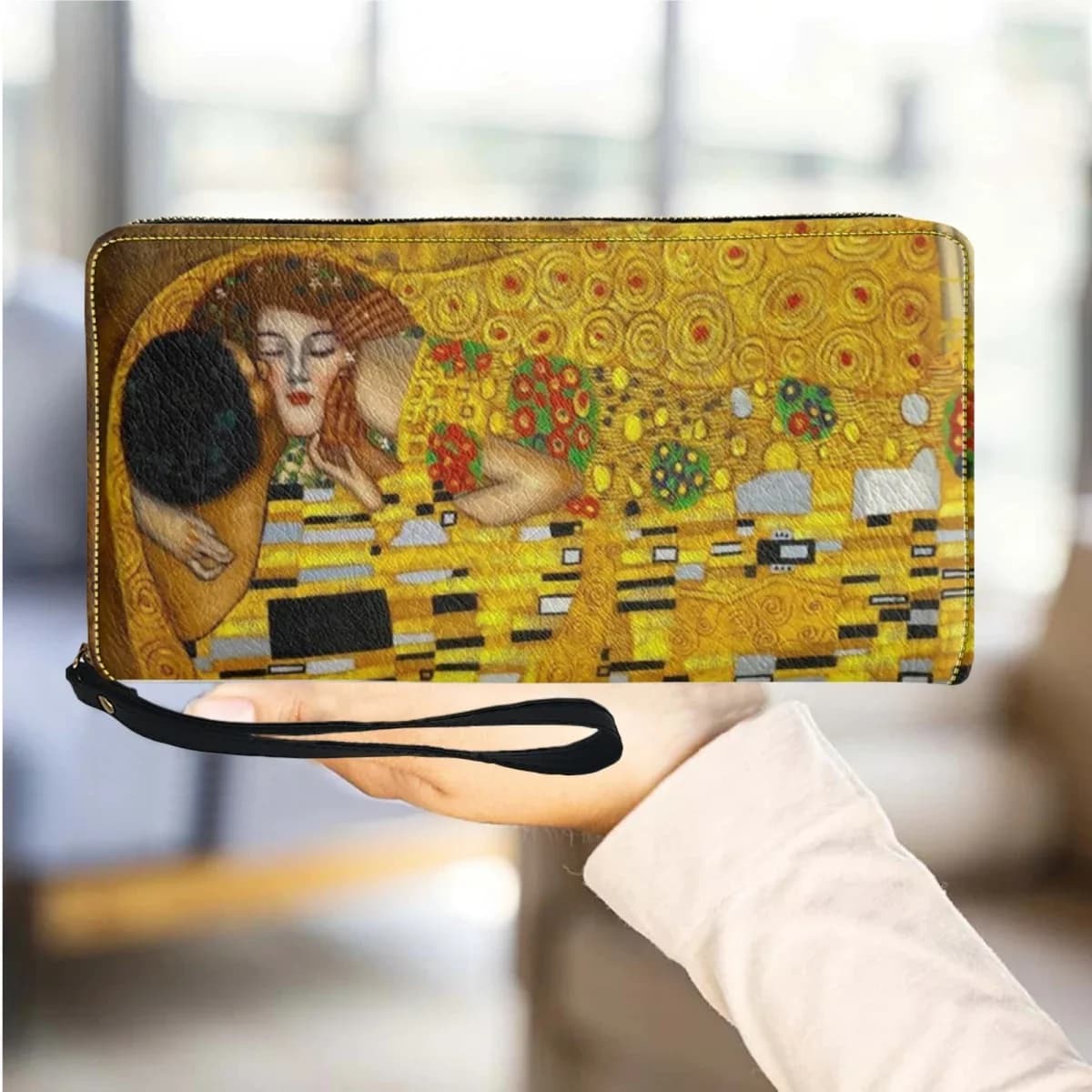Women's Wallets with Design 'Bacio'/'Leghetto dei giunghi' by Gustav Klimt/Monet, Casual PU Leather Bag for Teenagers, Portable
