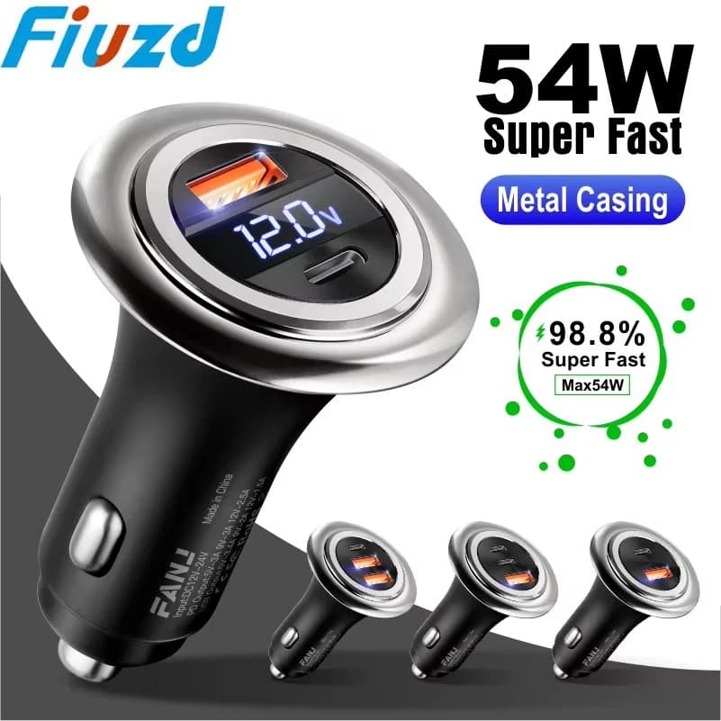 Caricabatteria da auto QC 3.0 ricarica rapida caricabatteria da auto PD adattatore USB tipo C adattatore per telefono per auto per iPhone 13 12 Xiaomi Huawei Samsun