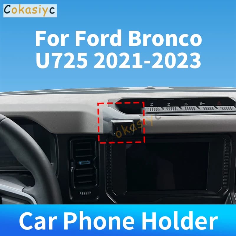 For Ford Bronco U725 2021-2023 Car Phone Holder Special Fixed Bracket Base Wireless Charger For Car Auto Interior Accessories
