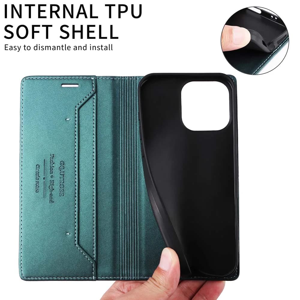 Custodia di Lusso per Redmi Note 14 13 12 Pro Plus 5G 4G, Cover a Libro Magnetica con Portafoglio RFID, Compatibile con Xiaomi Redmi Note 11 10 9 S 10S 11S