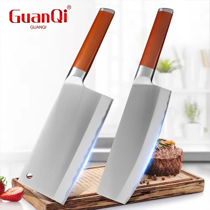Multifunctional Stainless Steel Meat Cleaver Sharp Professional Chef Knife Durable Kitchen Tool for Cutting Meat Fish Vegetables