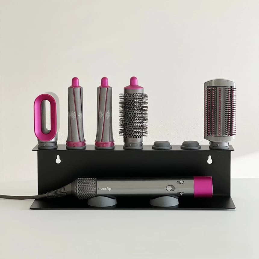 Supporto in metallo Dyson Airwrap, ferro arricciacapelli multifunzionale, supporto per asciugacapelli, pregevole fattura, mensola da bagno