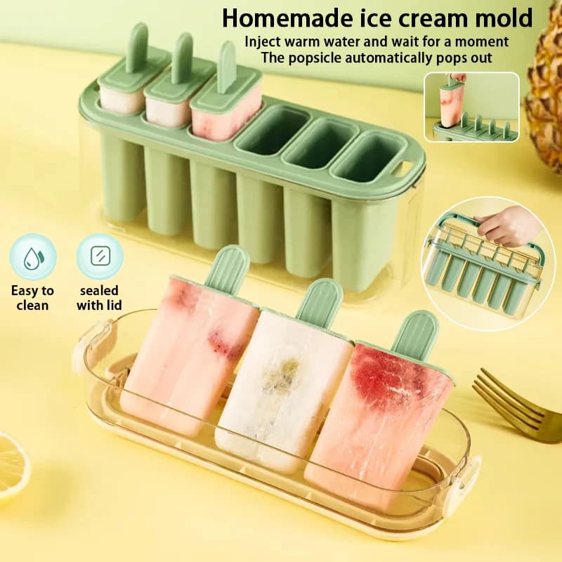 Stampo per gelato, gelato, ghiacciolo, strumento per macinare il gelato, silicone alimentare per uso domestico, facile da sformare, scatola per gelato fatta in casa