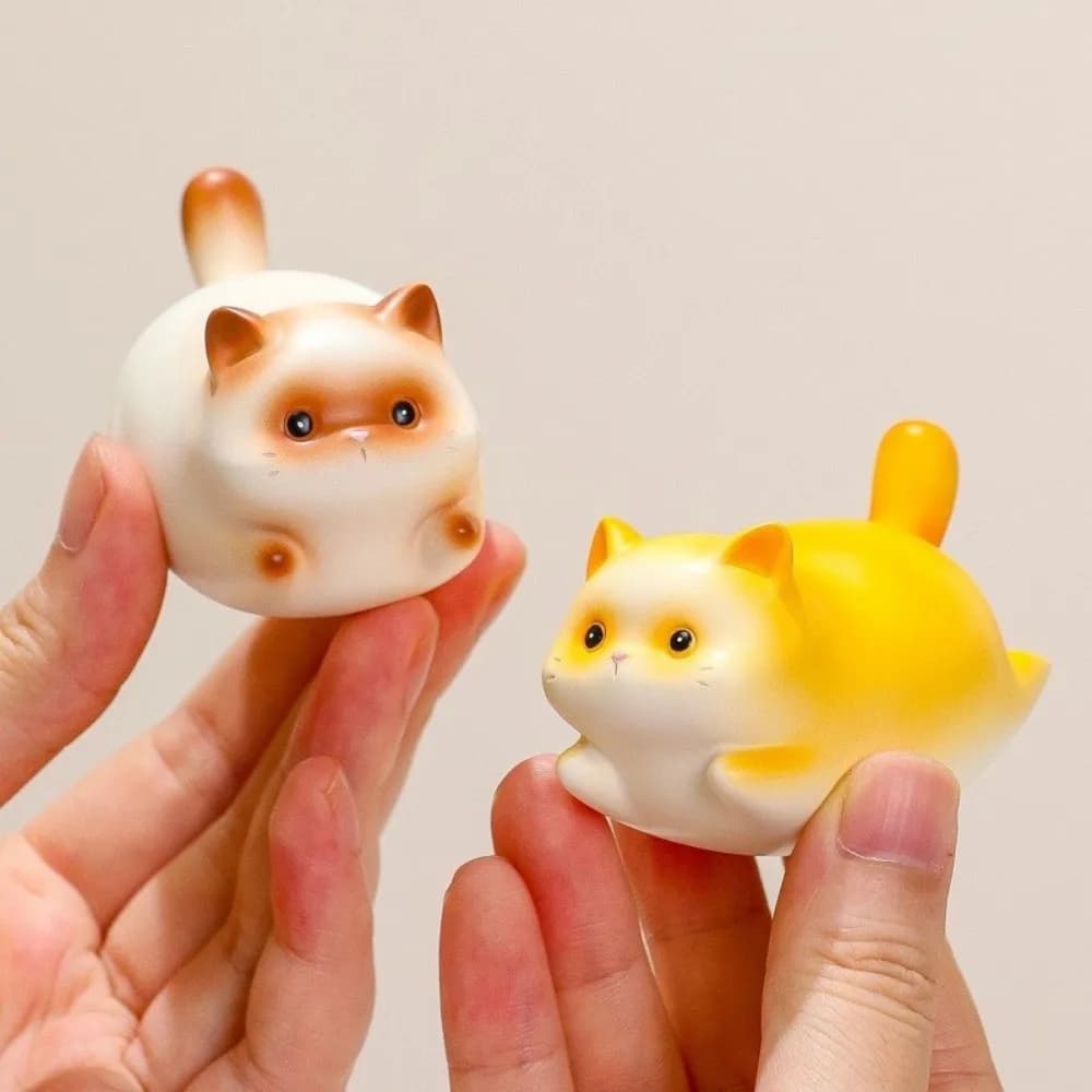 Nuova Statuetta Decorativa a Forma di Gatto Fu Rui, Mini Bambola Creativa per Arredamento Casa