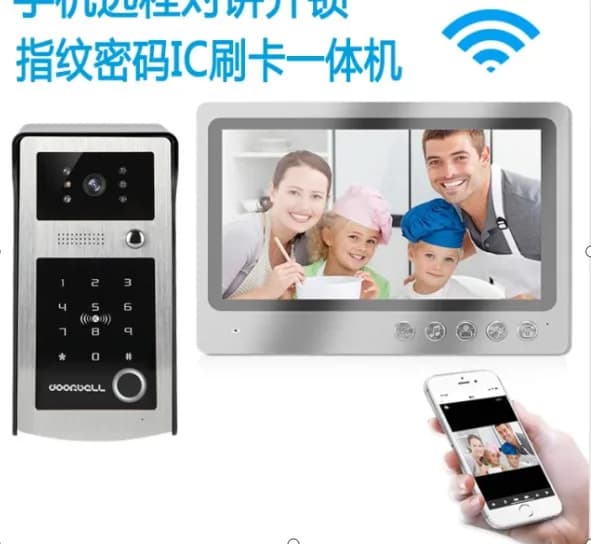 Schermo IPS da 9 pollici Wired WIFI IP Campanello Rifd Card/Password Controllo accessi Videocitofono Citofono Visualizzatore visivo spioncino