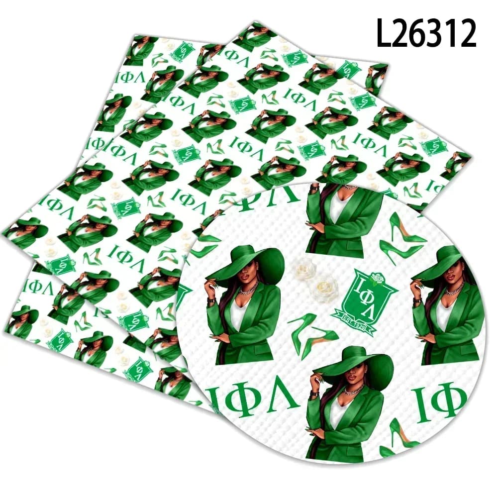 Sorority Iota Phi Lambda Modello croce in pelle artificiale per borsa fai da te, orecchino, creazione artigianale 30 * 136 cm