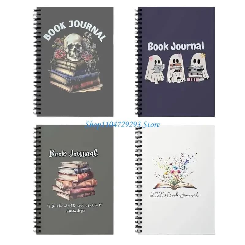 Y2GD Diario cartaceo a tema Halloween Notebook portatile con rilegatura a doppia bobina per il piano lettura e quotidiana