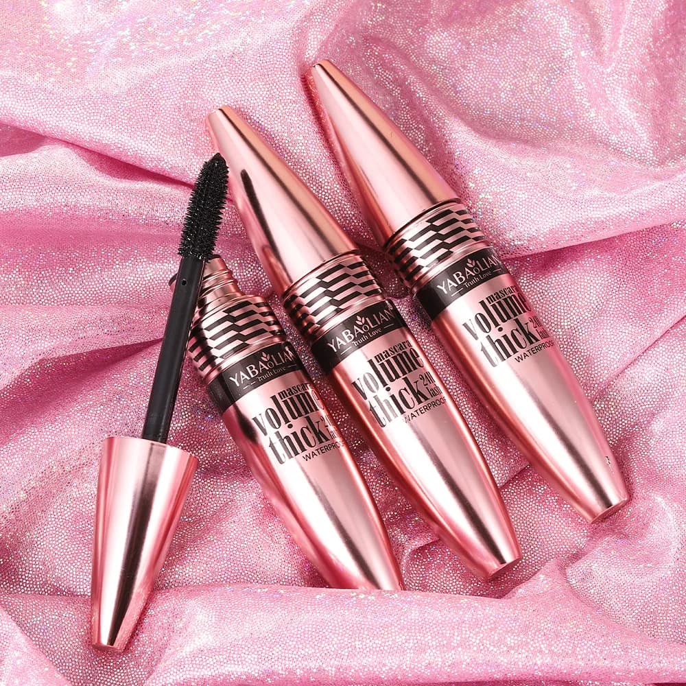Mascara volumizing Black 3D Eyelash Effect Extension Waterproof Gold Pack Long Life-Free Trick