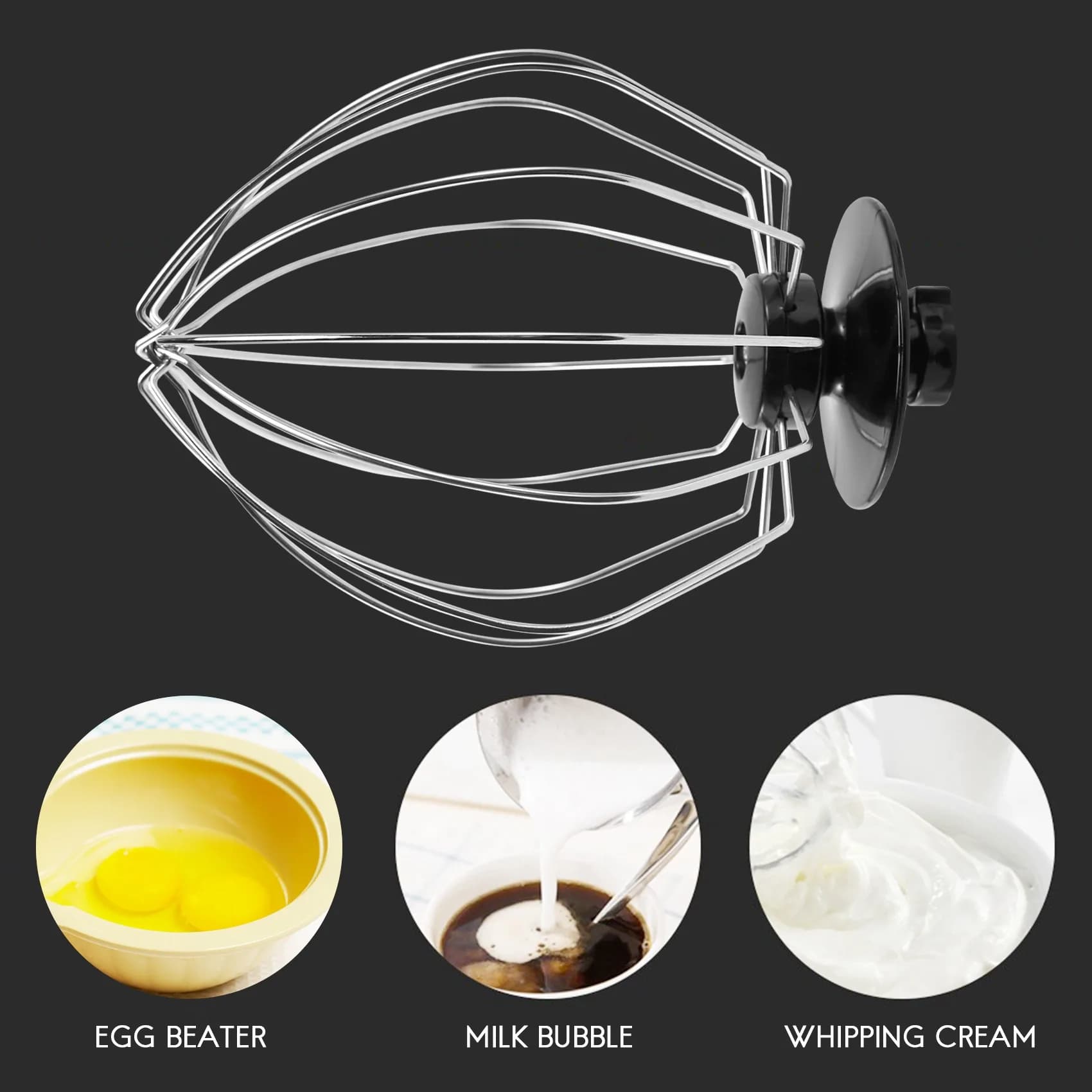 Accessorio per miscelatore a frusta con filo a palloncino in acciaio inossidabile per strumento da cucina per crema per uova con frusta a palloncino per torta di farina EPRO