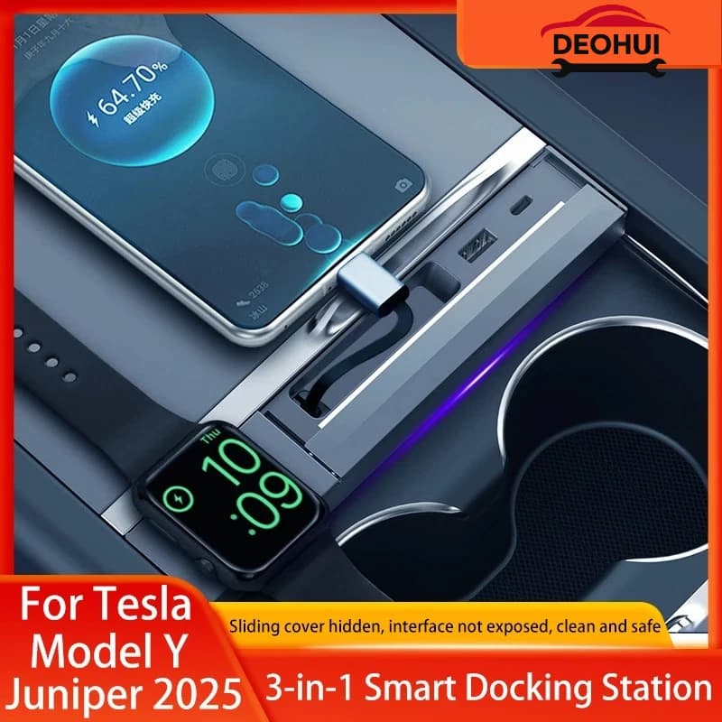 Per Tesla Model 3 Y Highland Juniper 2025 Docking Station Caricatore rapido Dock di espansione intelligente Controllo centrale Shunt di ricarica