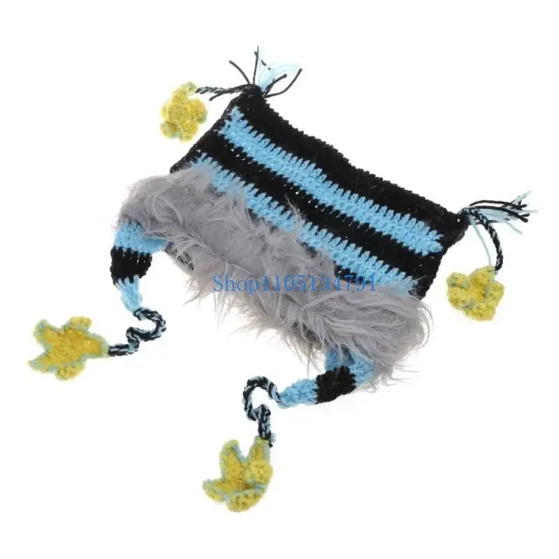 98km Girl Cartoon Ear Knit Beanie Hat Y2K-style Party Hat Photo Props Hot Girl Slouchy Crocheted Hat