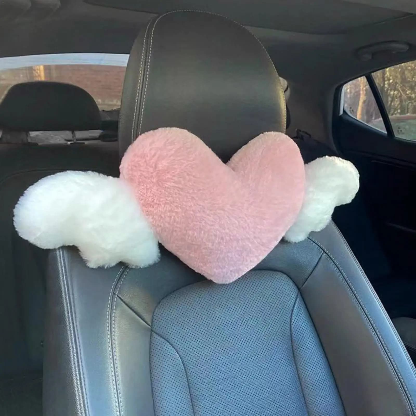 Poggiatesta per auto a forma di cuore peluche amore cuscino per il collo sedile cuscino lombare universale accessori per il supporto cuscino per auto posteriore