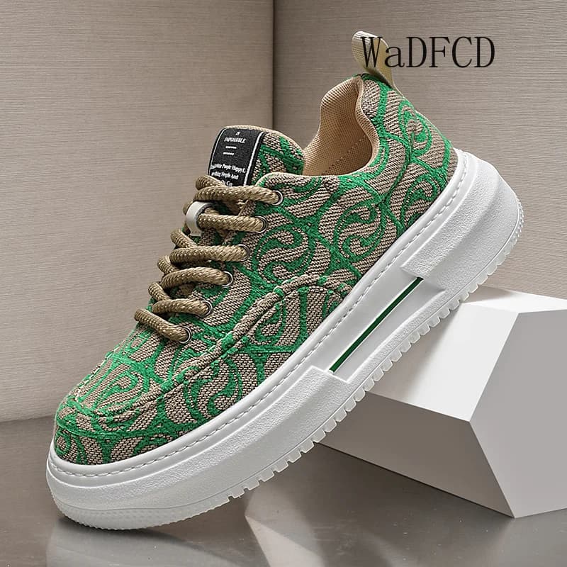 Sneaker Casual Men Designer Retro Easy Matching Board Shoes Fashion Canvas Breathable Height Increased Flat Platform Sport Shoes