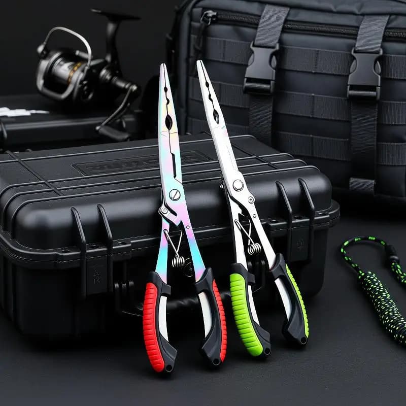 New Stainless Steel Long Nose Fishing Pliers Non Slip Handle Multi Function For Freshwater Saltwater Fishing Trips
