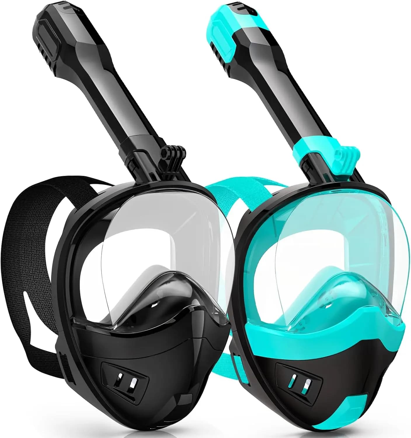 Maschera Subacquea Integrale per Adulti e Bambini con Sistema di Respirazione Dry Top, Supporto per Fotocamera Rimovibile, 180° ° Vista Panoramica