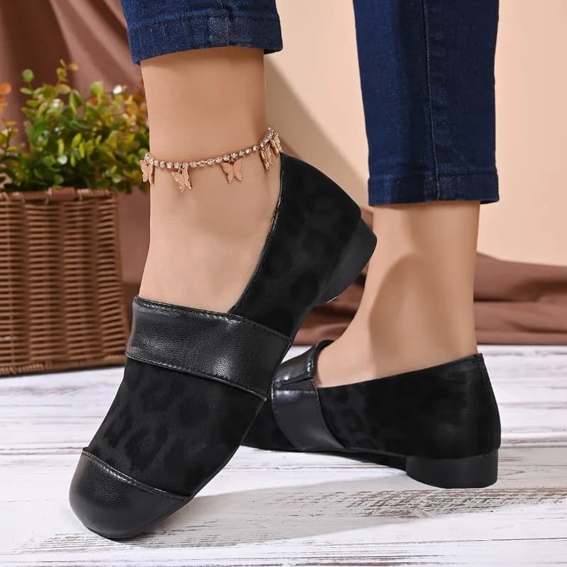 Retro Leopard Flats Women Round Toe Loafers Patchwork Oxfords Shoes Ladies Slip-On Moccasins Femme Walking Barefoot Sneakers