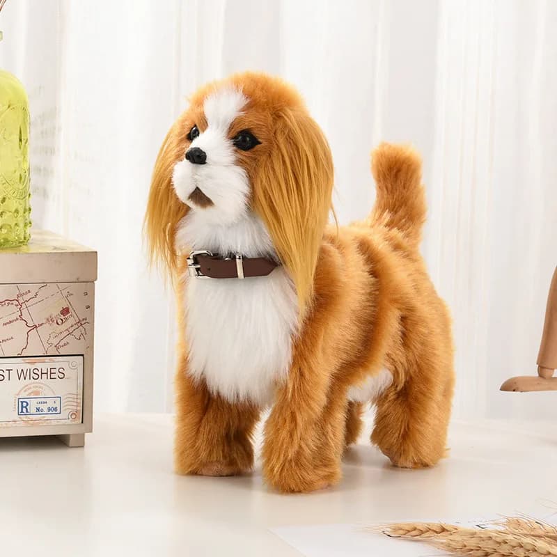 Giocattoli elettronici per cani di peluche Robot interattivo Cucciolo Controllo del suono Teddy Walk Bark Musica Cane di pecora Touch Control Animale robotico Animale domestico