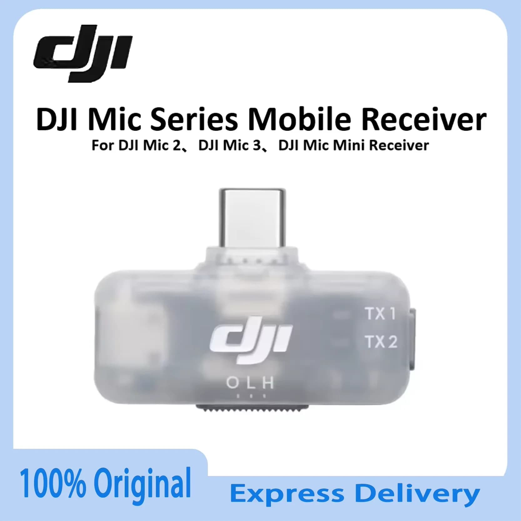 Ricevitore Wireless DJI Mic Originale Compatibile con Set Trasmettitore DJI Mic 2, Mic 3, Mic Mini, Tutti i Modelli