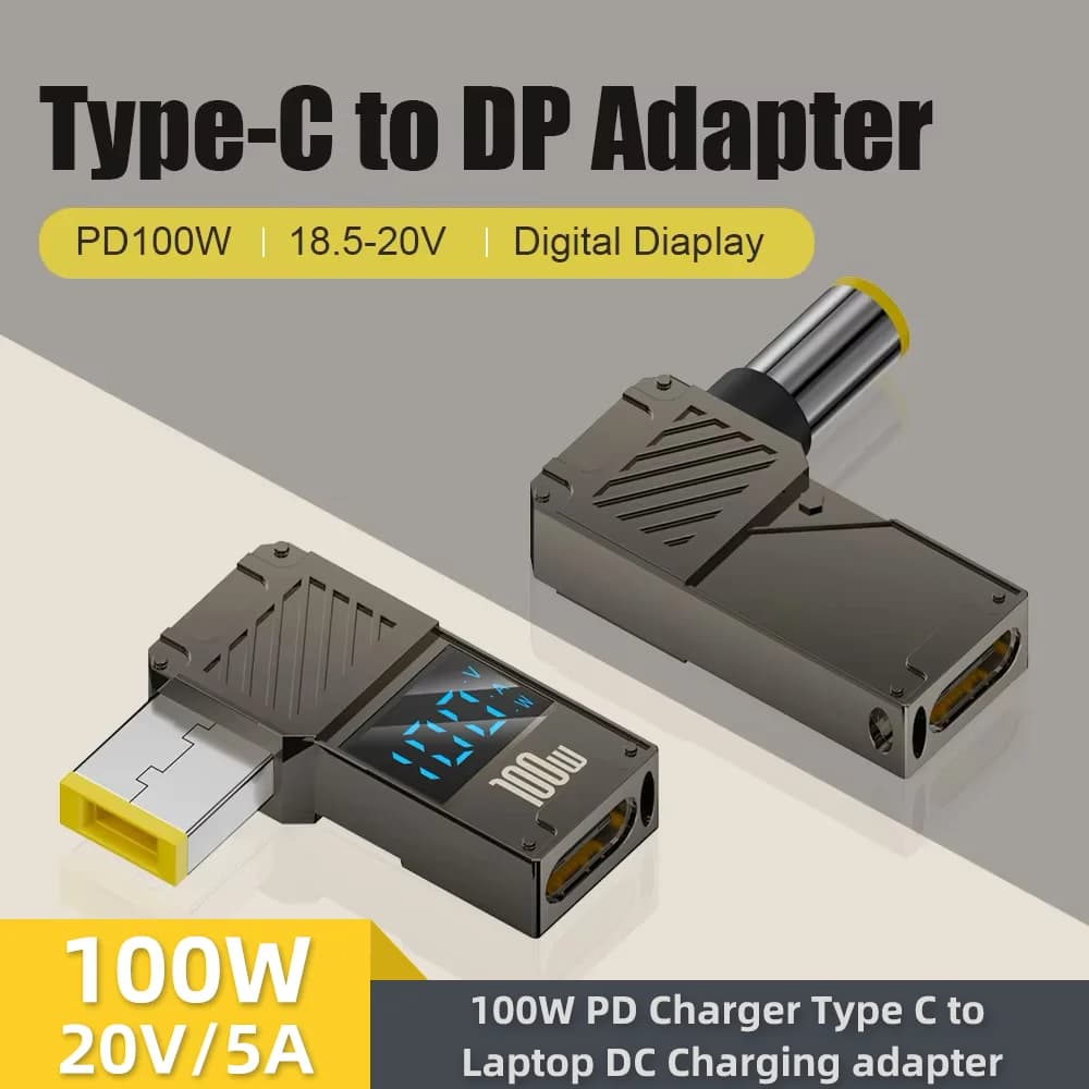 PD100W Plug Converter from Type C to DC Laptop Charging Adapter from USB C to CC Power Charger Connector Point for Lenovo Thinkplus HP DELL