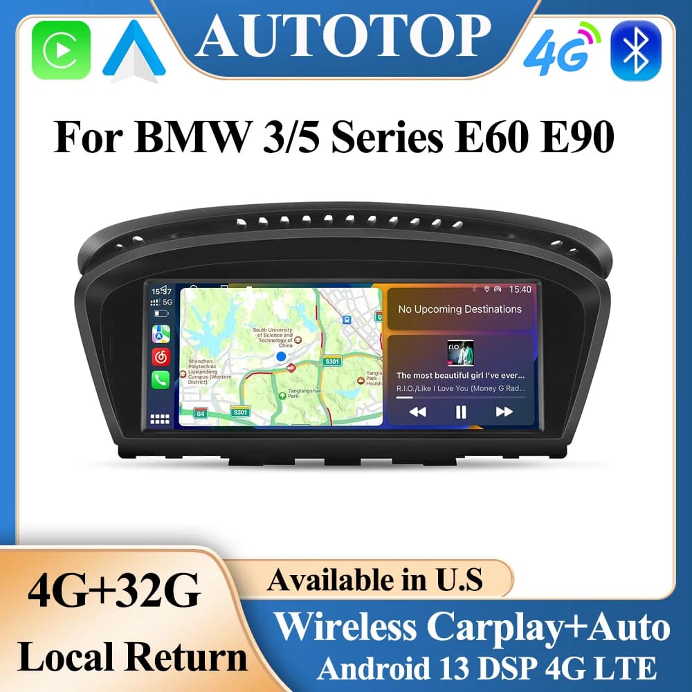 AUTOTOP Android 13 Wireless Carplay AUTO per BMW serie 3/5 E60 E61 E63 E64 E90 E91 E92 E93 autoradio GPS Multimedia 4G Wifi BT