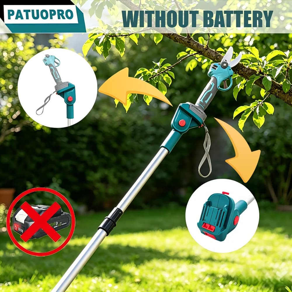 Asta di prolunga elettrica da 1,6 m per cesoie da potatura con 3 spinelli, attrezzo da giardino per il taglio di alberi e bonsai, compatibile con batteria Makita 18V