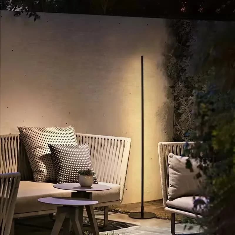 Modern Minimalist LED Floor Lamp Cylindrical Long Line Remote Control Standing Light Bedroom Living Room Decor Lighing Fixtures