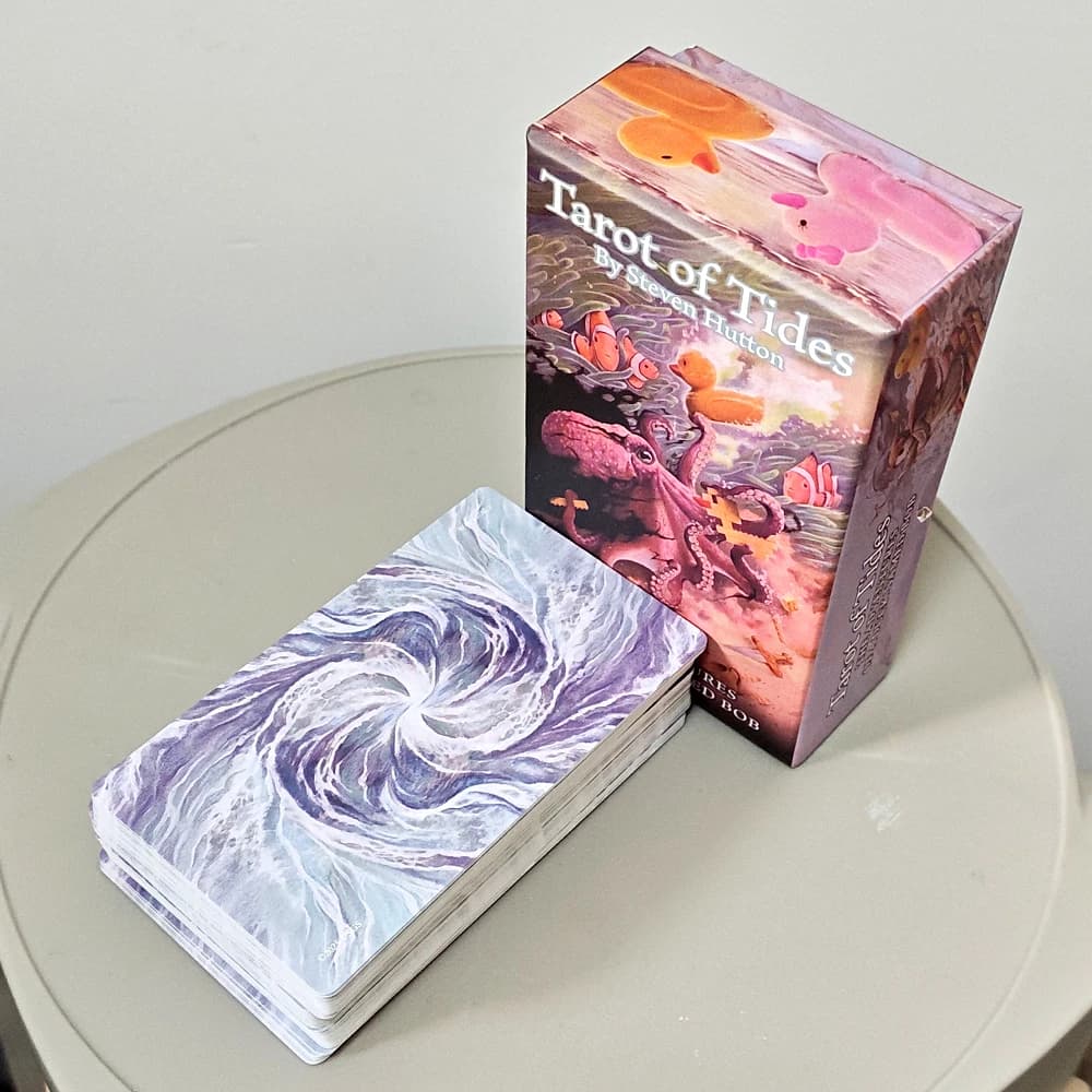 Tarot delle Maree: Le Avventure di un'anatra chiamata Bob ― Mazzo di tarocchi unico da 78 carte in scatola rigida - Cartoncino a doppia goffratura 12*7cm
