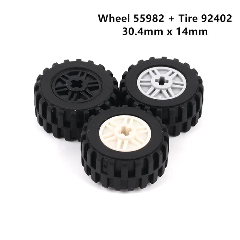 55982 ruote 18mm D.x14mm pneumatico 92402 56891 collezioni di mattoni giocattoli GBC modulari sfusi per blocchi tecnici di edifici MOC