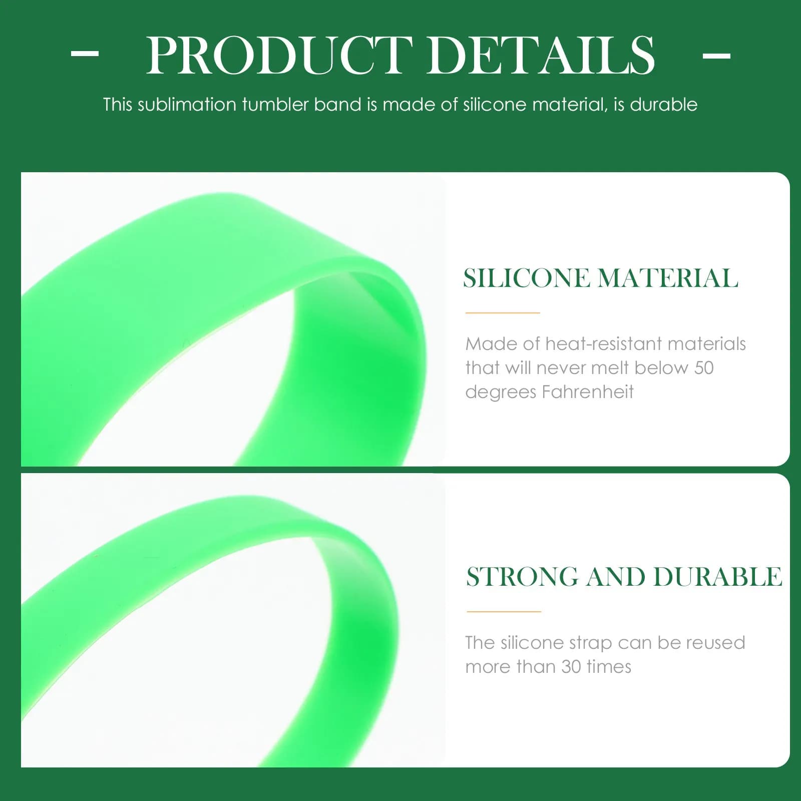 Set di Fasce in Silicone Resistenti al Calore per Sublimazione, Nastro Elastico per Tumbler, Supporto per Carta da Sublimazione, Rivestimento in Silicone per Trasferimento