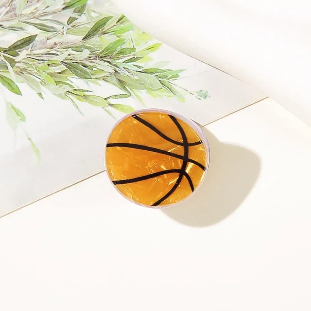 Divertente fermaglio per capelli in acrilico a forma di squalo, stile Y2K, grande, a forma di pallacanestro, design alla moda, nuovo stile, fermaglio per capelli a forma di pallone da calcio