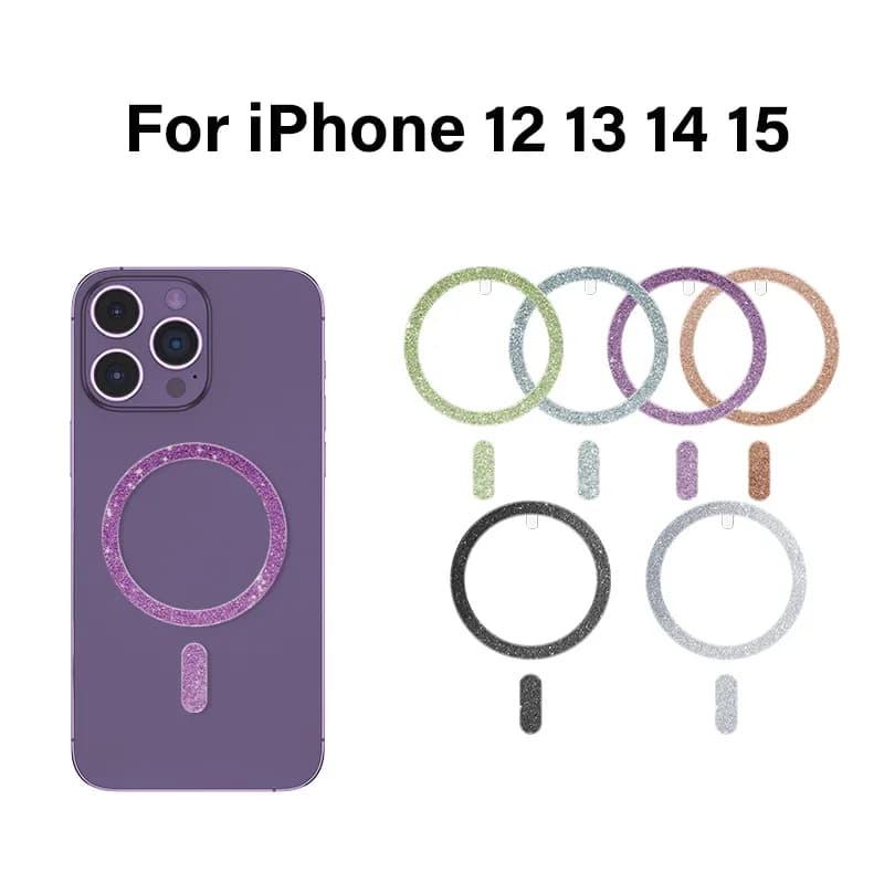 Anello per piastra magnetica in lega ultrasottile - Adesivo metallico adesivo resistente per la serie di iPhone con ricarica wireless MagSafe